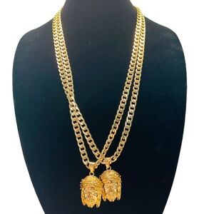 Gold Jesus Pendant Necklace